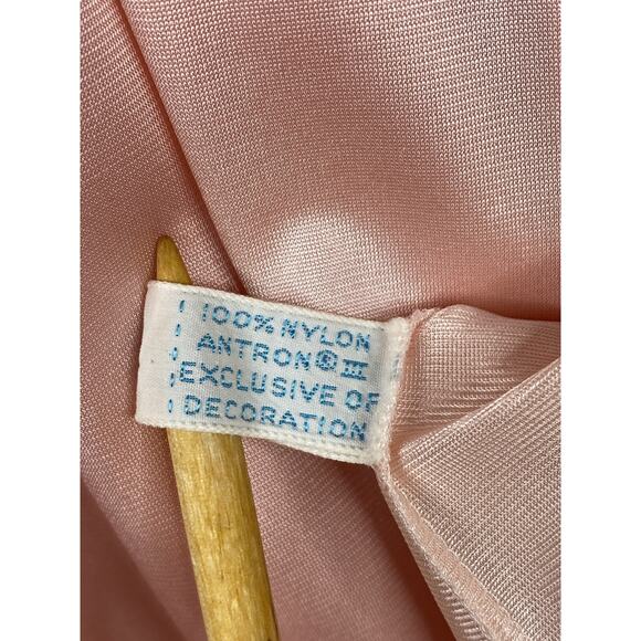 Vtg JC Penney Robes Nightgown Womens Sz M Pink Satin Embroidered Button Up - Picture 7 of 9